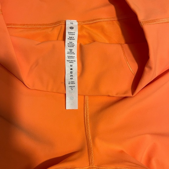 FLORESCENT ORANGE LULULEMON LEGGINGS SIZE 10! - Picture 2 of 8